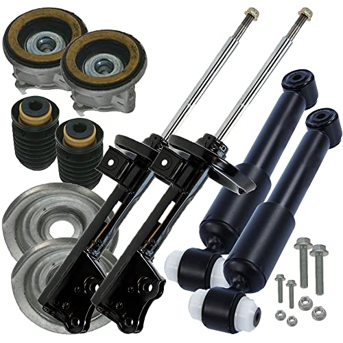 ATEC Germany 4x amortisseurs à gaz avant et arrière jambe de suspension y compris paliers de dôme &, kit de protection contre la poussière, Compatible avec...