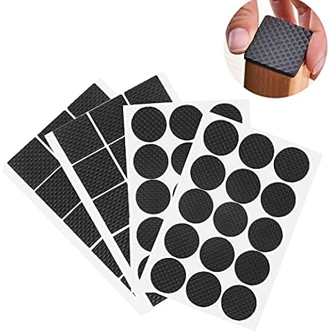 Furniture Pads, 60 pcs Non Slip Furniture Felt Pads, Self Adhesive Furniture Feet Protectors for Floor and Furniture (Round & Square) Cover