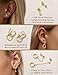 LOLIAS 14K Gold Plated Hoop Stud Earring Stacks for Women Trendy - Chain Cartilage Earrings Cute Hypoallergenic Silver Huggie Earrings Sets for Multiple Piercing Jewelry Lightweight 8Pairs GA1