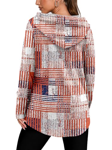 BETTE BOUTIK Womens Quarter Zip Tunic Hoodies Pullover Long Hooded Sweatshirts S-3XL