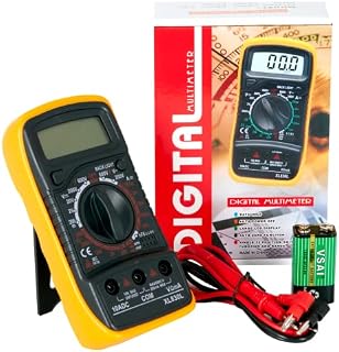 ZENO Digital Multimeter | Voltmeter Ammeter Ohmmeter | Circuit Checker with Backlight LCD Test Leads | Portable Multi Tester Measures OHM AC DC Voltage Current Resistance Continuity Diodes Transistor