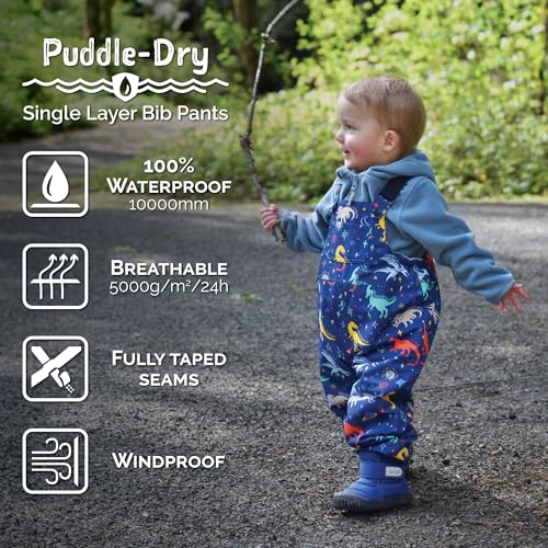 JAN & JUL Waterproof Rain Bib Pants, Overalls for Toddlers and Kids2