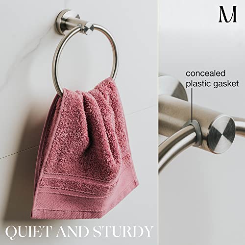 Image of Marmolux Acc Brushed Towel Ring for Bathroom - Hand Towel Holder for Bathroom Wall - SUS304 Stainless Steel Bathroom Towel Rack Hardware Set.