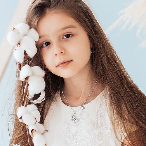 Unicorns Gifts for Girls Necklaces, White Gold Plated Unicorn Necklace for Girls Letter Pendant Unicorn Necklace Initial Necklaces for Girls Kids Jewelry Unicorn Gifts for Girls4