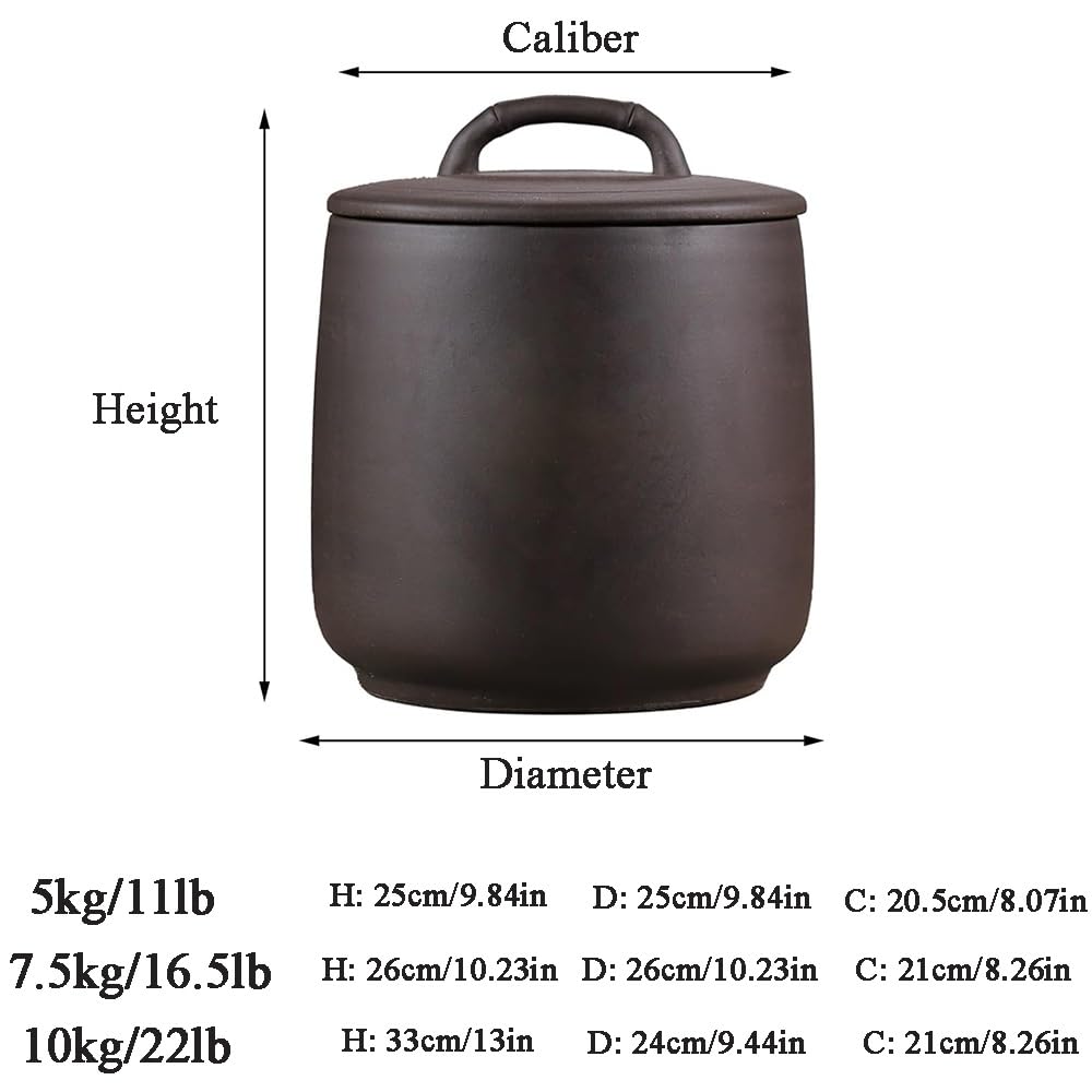 Keramik-Reisvorratsbehälter, Home Keramikglas Für Reis, Chinesische Aufbewahrungsglas Für Mehlnüsse Snack, Luftdichter Lebensmittel Vorratsdose(A,5kg/11lb)