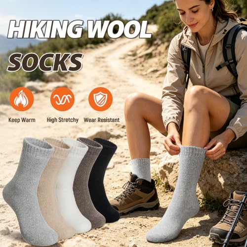 Image of Velice Womens Merino Wool Thermal Thick Hiking Winter Socks
