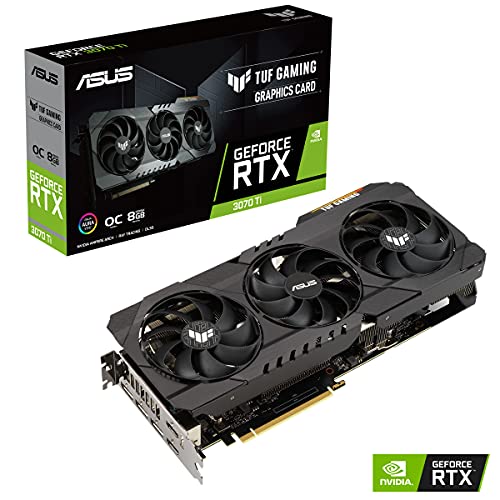 ASUS TUF Gaming NVIDIA GeForce RTX 3070 Ti OC Edition Graphics Card (PCIe 4.0, 8GB GDDR6X, HDMI 2.1, DisplayPort 1.4a, Dual Ball Fan Bearings, Military-Grade Certification, GPU Tweak II) (Renewed)