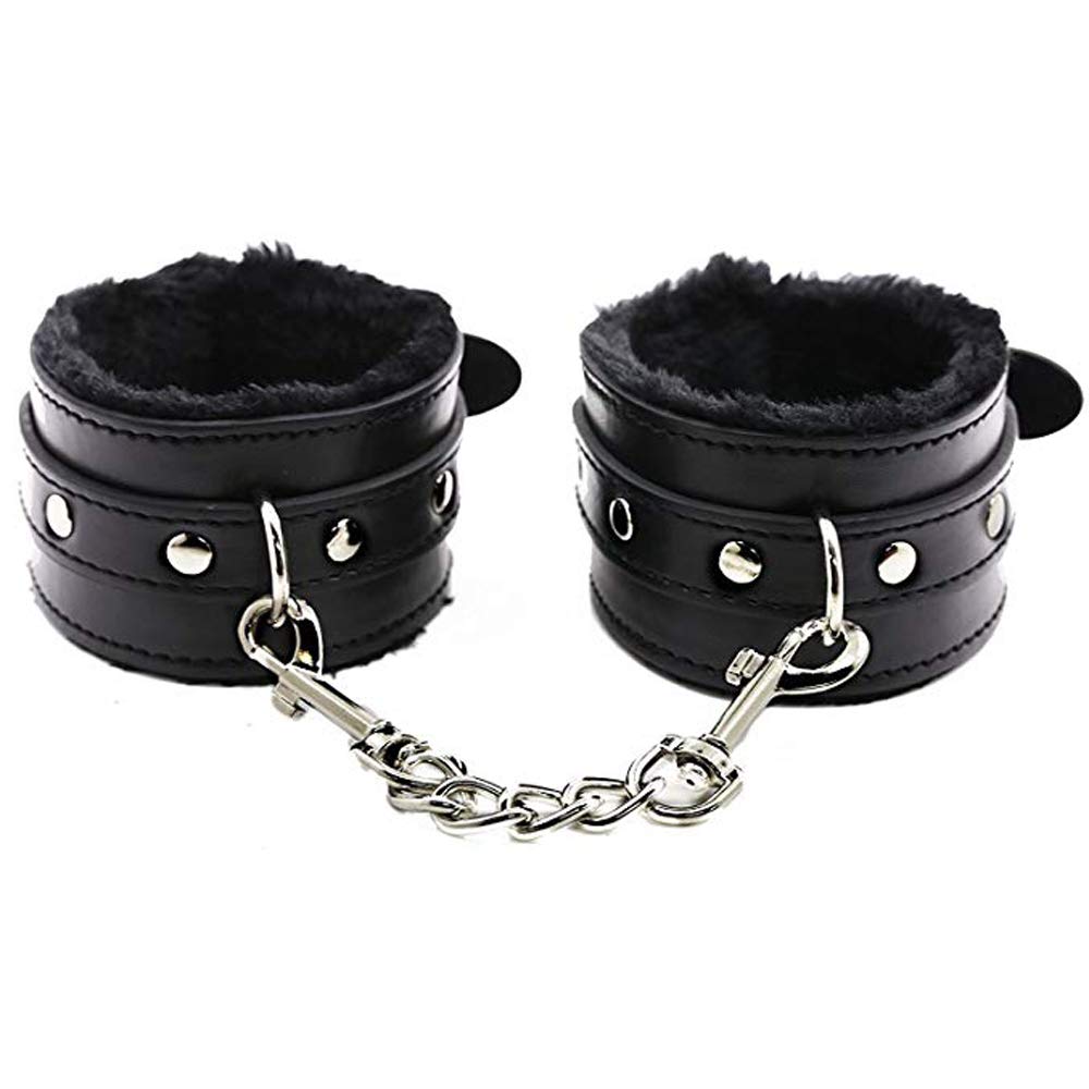 Game Party Handcuffs Juega Con Accesorios De Cuero (negro)