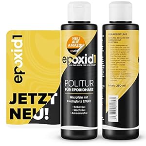 epoxid1® Polijstpasta epoxyhars | 250 ml | hoogglans afwerking | micropareltechnologie | polish voor epoxyhars, hars en kunststof
