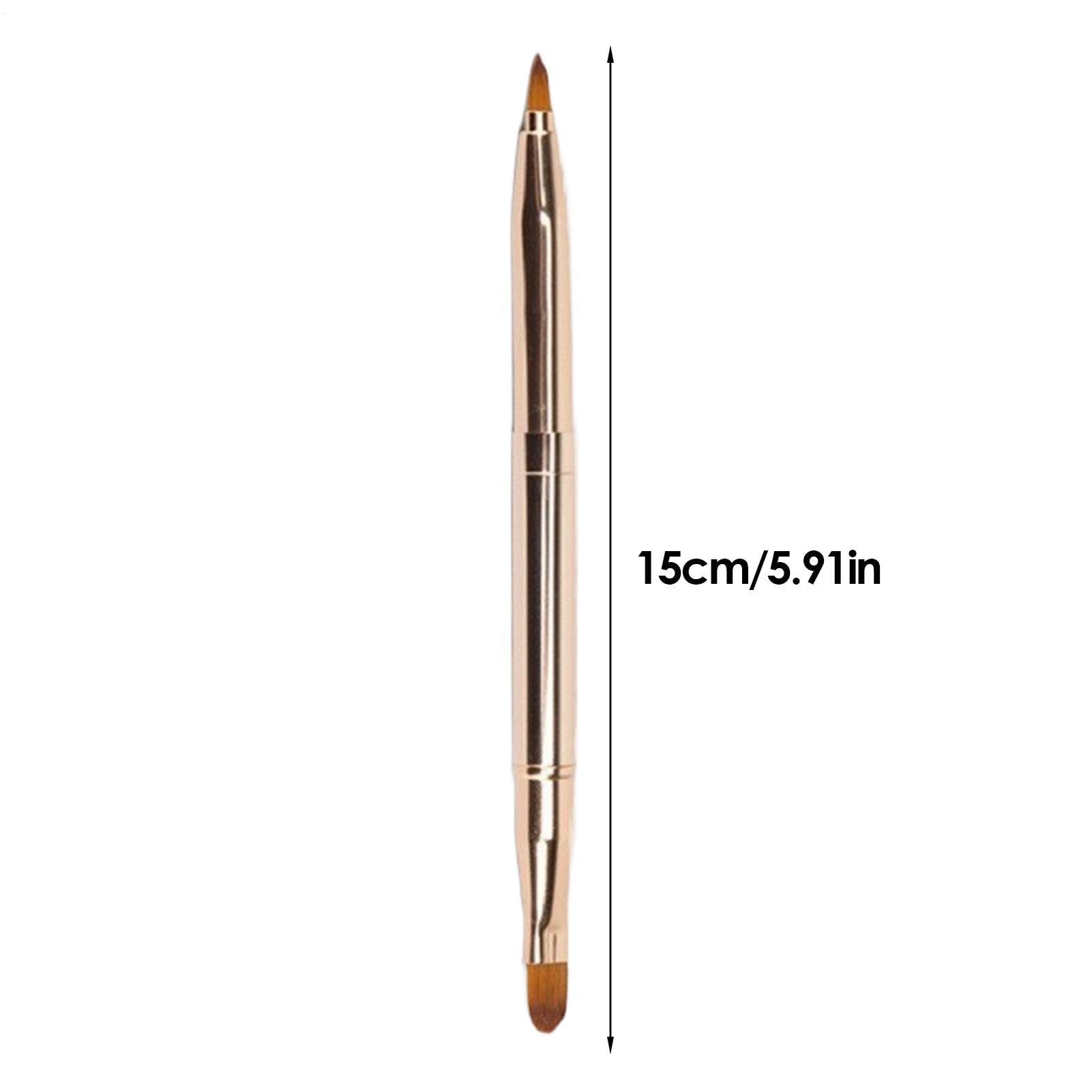 Pennello per labbra a doppia estremità, applicatore retrattile per trucco, labbra e rossetto, strumento di miscelazione con tappo per lucida, ombretto, pennello cosmetico multiuso per kit