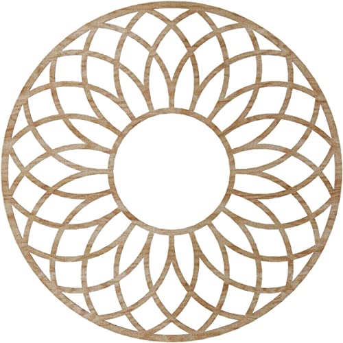 Image of Ekena Millwork 40 inchOD x 13 5 /8 inchID x 3 /8 inchT Cannes Wood Fretwork Pierced Ceiling Medallion, Red Oak
