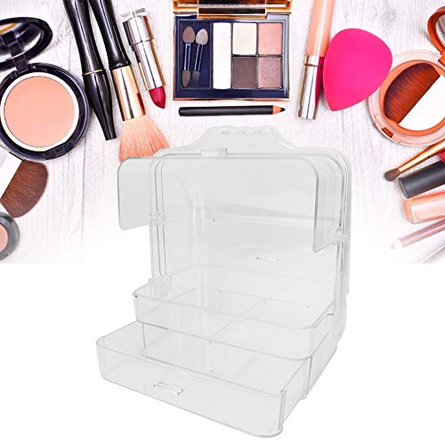 Preisvergleich Produktbild Kosmetische behälter, kosmetische schmuck container Organizer große kapazität staubdicht transparent tragbare, für schlafzimmer, bad, schrank, küche