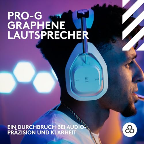 Logitech G Astro A50 X LIGHTSPEED Wireless Gaming Headset + Base Station - PRO-G GRAPHENE, PLAYSYNC for Xbox Series X|S, PS5, PC/Mac, Nintendo Switch/Switch 2, Bluetooth, HDMI 2.1 Passthru - White