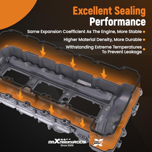 Image of Aluminum Engine Valve Cover for BMW N55B30 3.0L Engine for BMW X3 X5 X6 335i 535i xDrive 535i GTxDrive 2011-2014, for BMW 740i 2013-2014 Replacement 11127570292