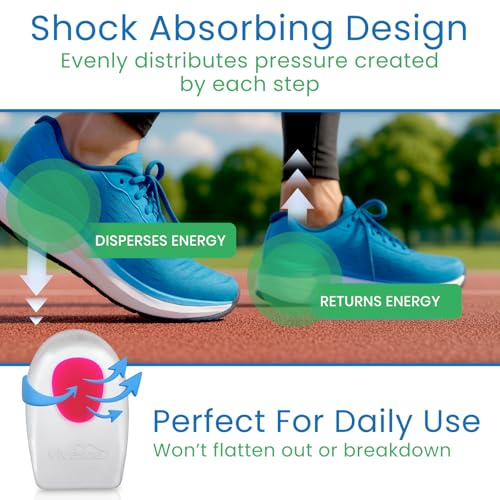 Image of ViveSole Heel Cups for Heel Pain Relief (3 Pairs) - Gel Cushion Inserts