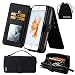DRUnKQUEEn iPhone 6s Plus/iPhone 6 Plus Case, Premium Zipper Wallet Leather Detachable Magnetic Case Purse Clutch with Black Flip Credit Card Holder Cover for iPhone 6Plus