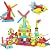PicassoTiles PTB112 112pcs Bristle Shape Blocks Building Tiles Set Construction Learning Toy Stacking Educational Block, Creativity Beyond Imagination, Inspirational, Recreational, Educational