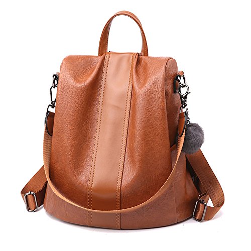 Women Backpack PU leather Purse Waterproof Anti-theft Rucksack Lightweight Shoulder Bag