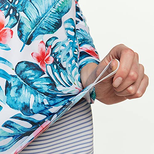 Tsla Women's Upf 50+ Rash Guard Long Sleeve, Uv/Sun Protection Swim Shirts, Water Beach Surf Swim Top, Slim Fit Print Tropical Party, Medium #TOP5