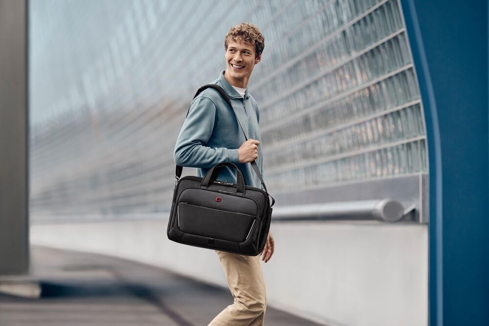 WENGER Meteor Funda para ordenador portátil 17 pulgadas, compartimento para tablet, negro