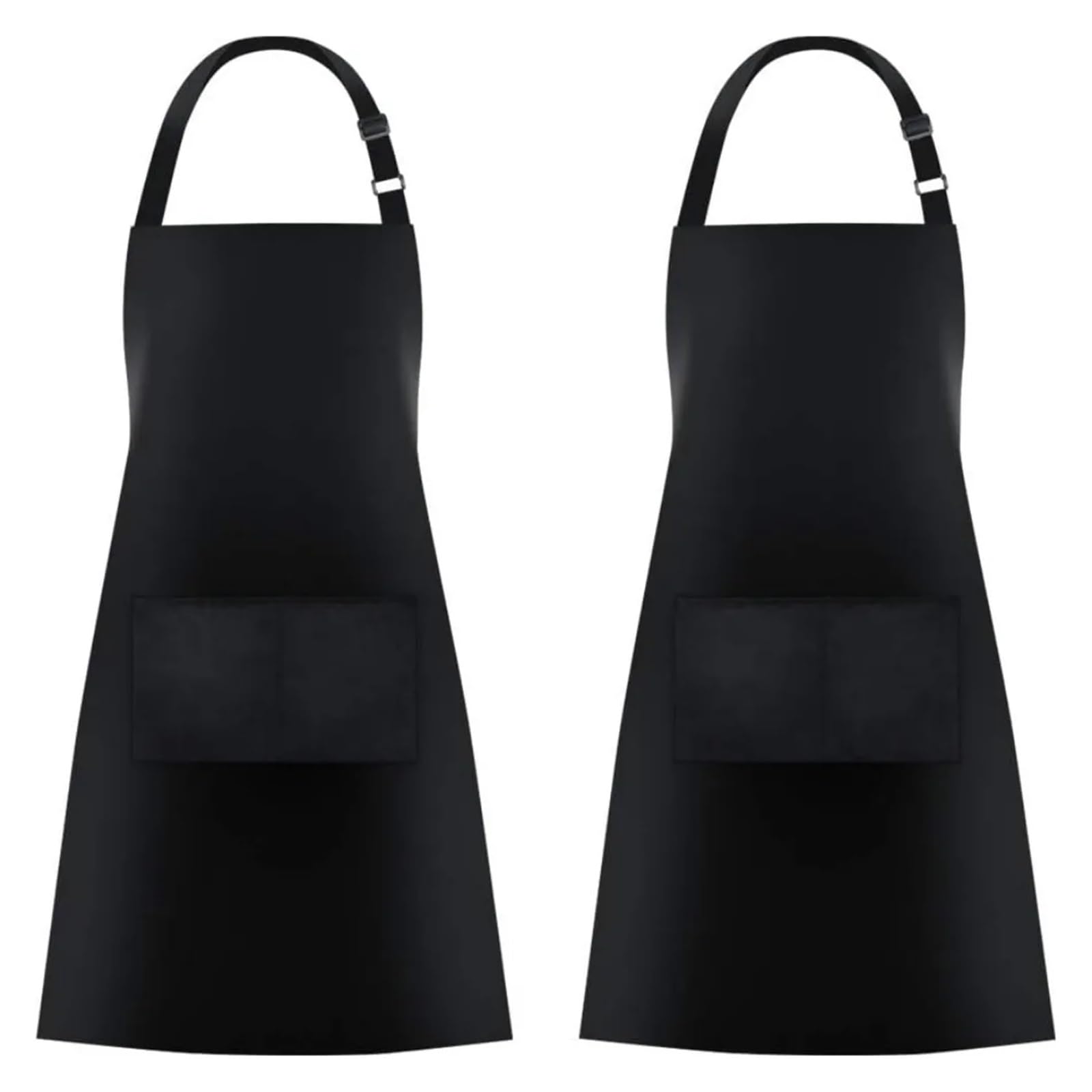 Delantal Paquete de 2 delantales con pechera y bolsillos for chef cocina, color negro, for mujer hombre