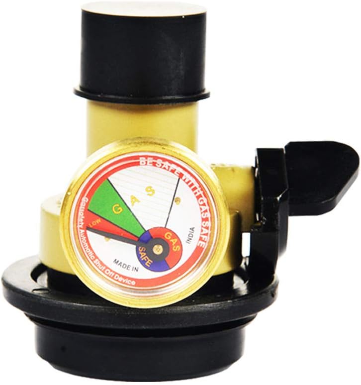 GasSafe Gas Leakage Safety Device and 30% Gas Saving for All LPG Gas Cylinder (Vertical, Yellow)