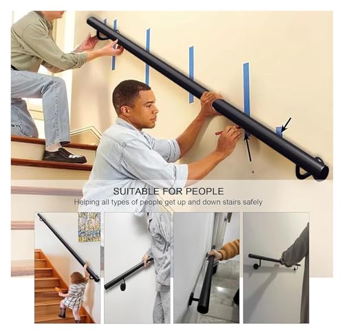 Kit de pasamanos de metal para escaleras de diseño robusto ajustable 7