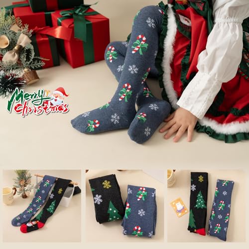 Christmas Toddler Tights,2PCS Tights for Baby Girls Infant Leggings Stockings Pantyhose for Newborn 2-12 Years3