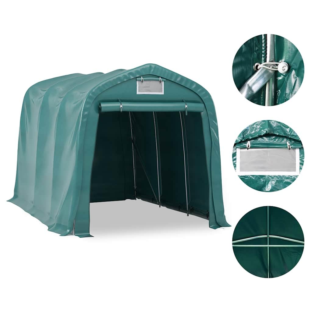 Carpa de garaje PVC 2,4 x 3,6 m verde