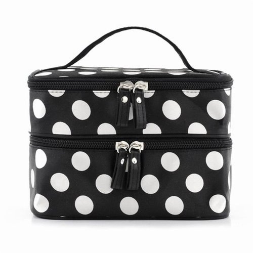Preisvergleich Produktbild Sonline Schwarz Reisen Kosmetik Schminken Tasche Beauty Frauen Veranstalter Kulturbeutel-Handtasche-Geschenk