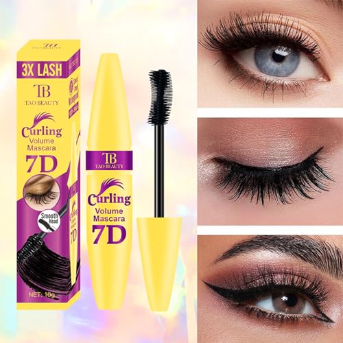Image of 7D Fiber Lashes Waterproof Volumizing Mascara, Lengthening & Waterproof, Smudge-Resistant, Long-Lasting Formula (Black)