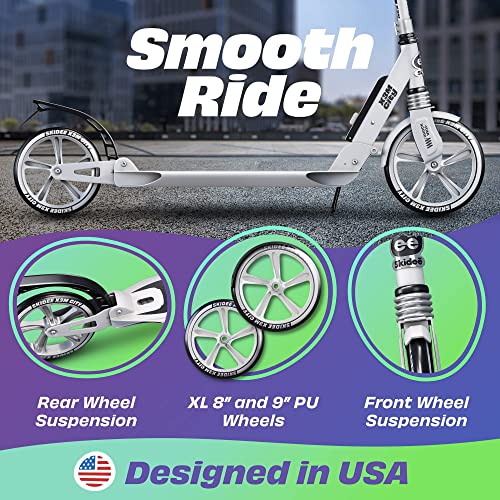 Scooter for Kids Ages 6-12 - Scooters for Teens 12 Years and Up - Adult Scooter with Anti-Shock Suspension - Scooter for Kids 8 Years and Up with 4 Adjustment Levels Handlebar Up to 41 Inches High