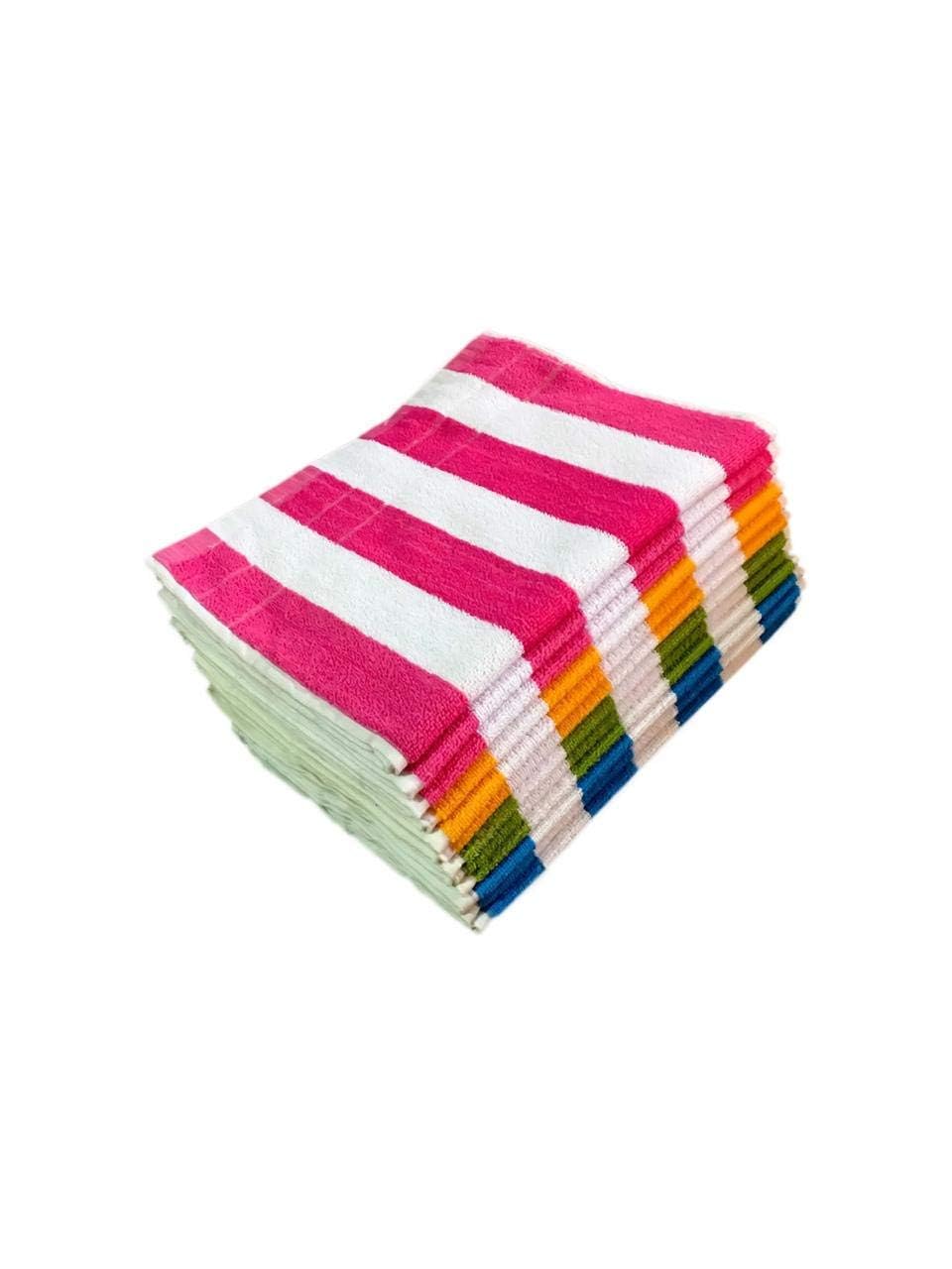 Striped Cotton Hand Napkins, 12 x 18 Inches, Pack of 12, Yellow and White-image-45