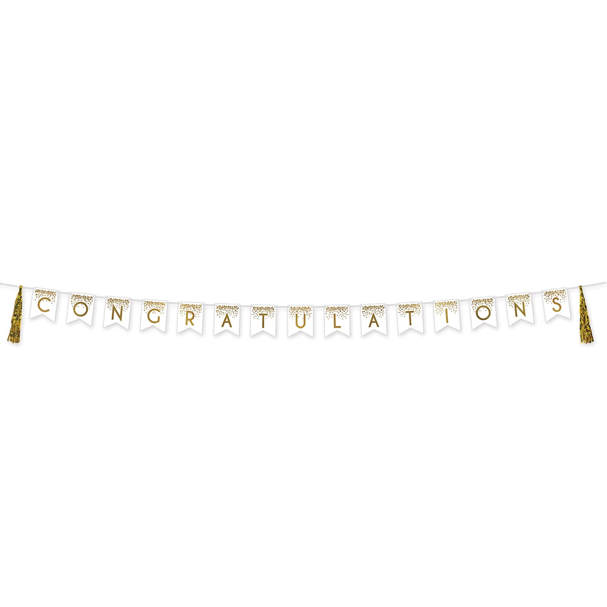 Beistle 3495-GD 53495-GD Quastenschlange, 33 x 33 cm, Weiß und Gold