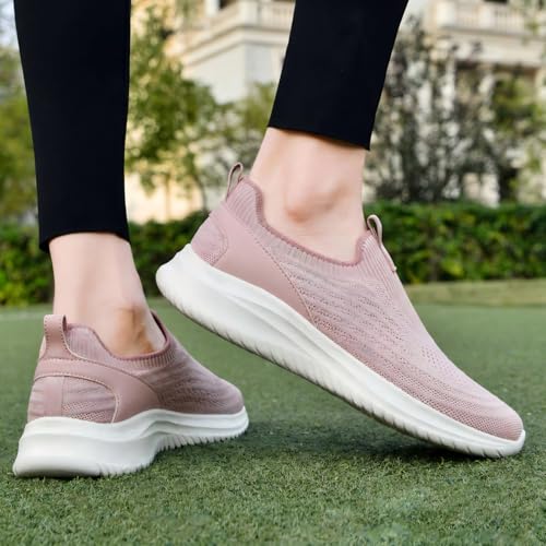 Image of TIOSEBON Women's Walking Tennis Shoes Knit Comfortable Slip on Breathable Mesh Lightweight Sneaker