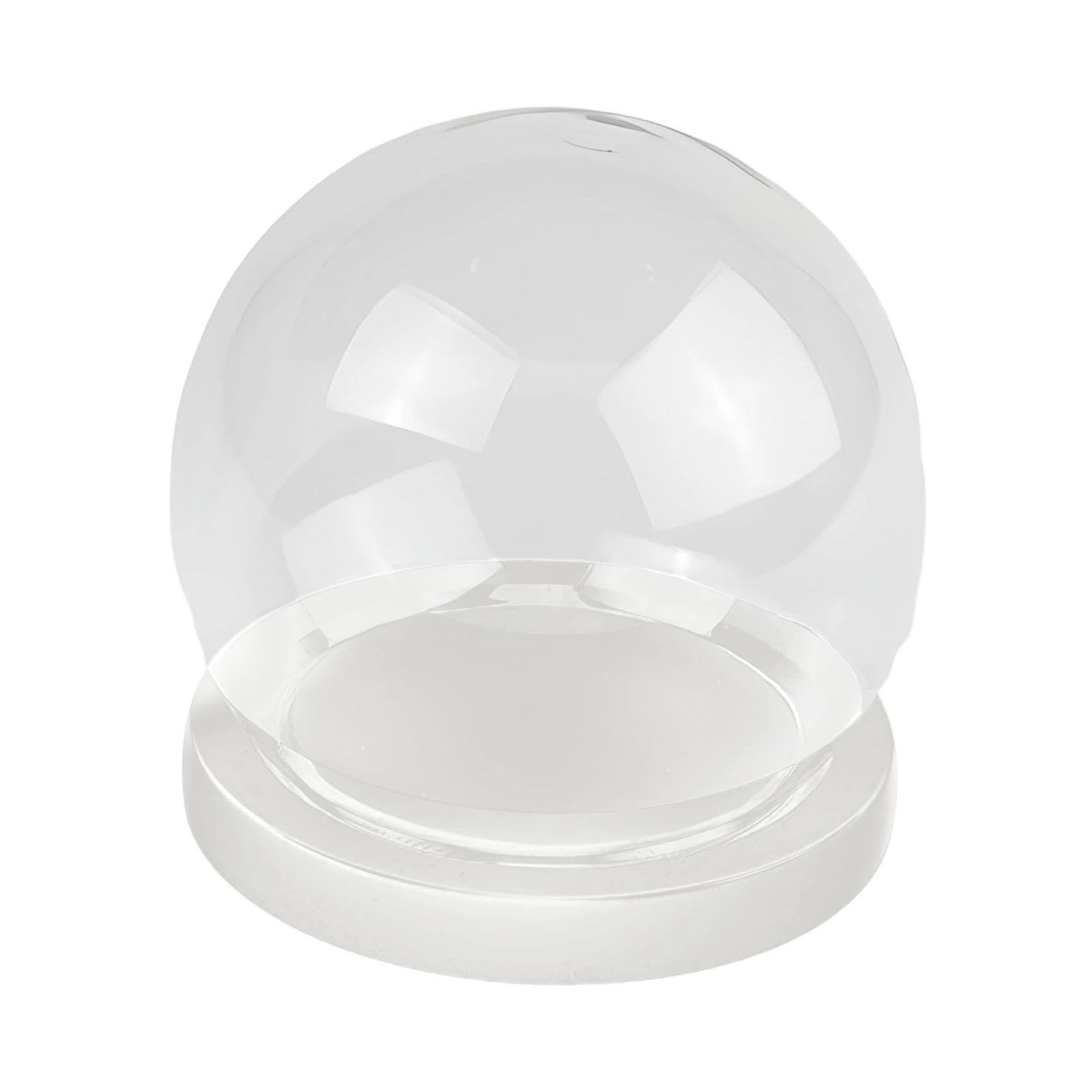 WYQXTY Clear Glass Cloche Display Glass Cloche Dome With Wooden Base For DIY Crafts And Collectibles, Multicolor(White flat base)