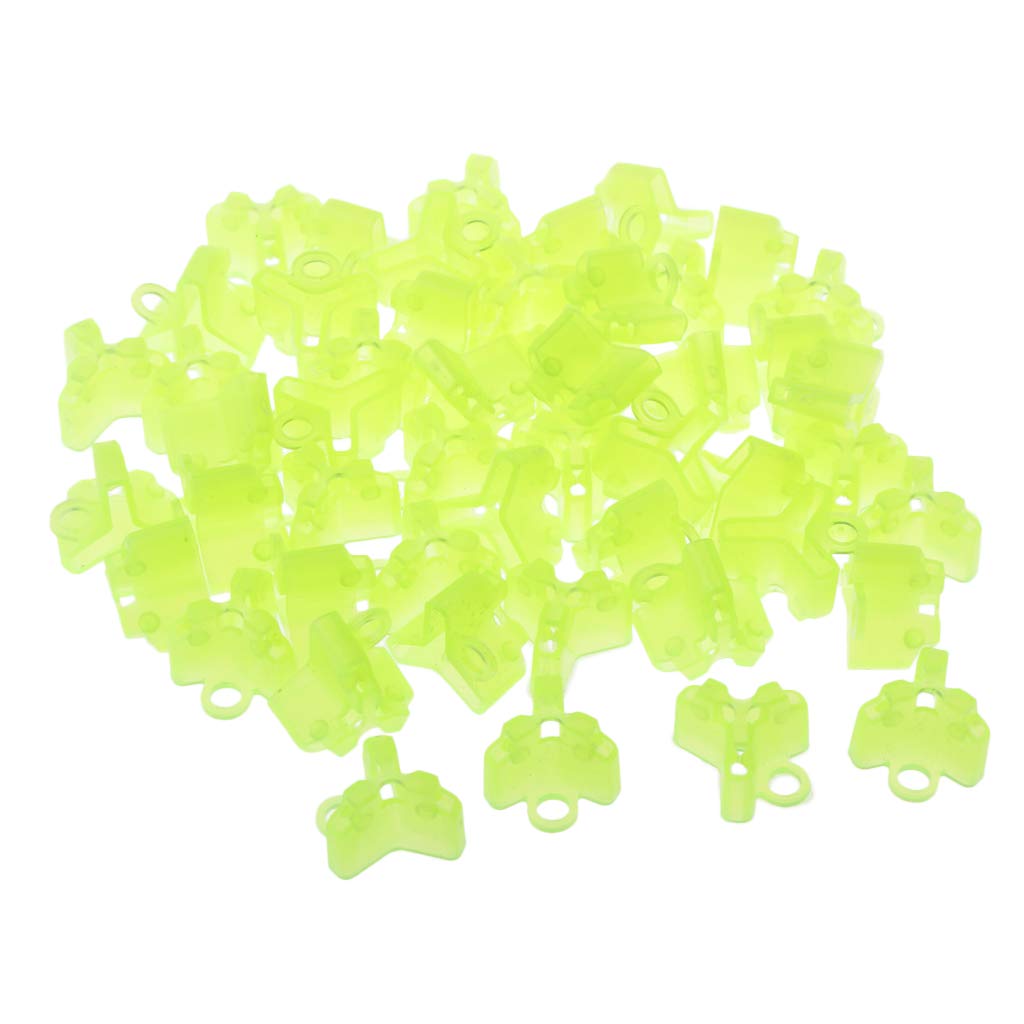 50 Pezzi Giallo Chiaro Plastica Pesca Treble Ami Coperture Protettive 1 cm