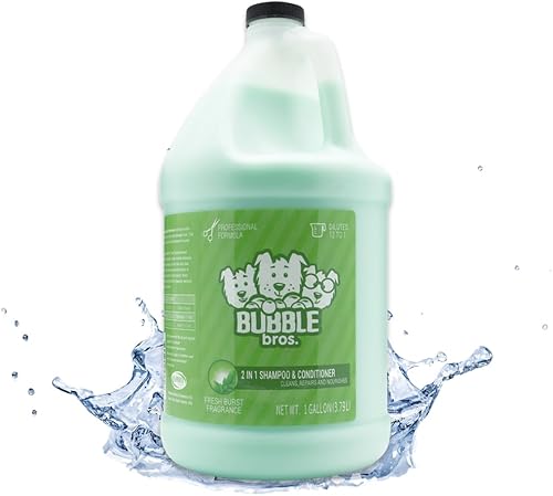 Champú y acondicionador para perros 2 en 1 para mascotas, galones – Ingredientes derivados naturalmente, elimina olores malolientes de mascotas,
