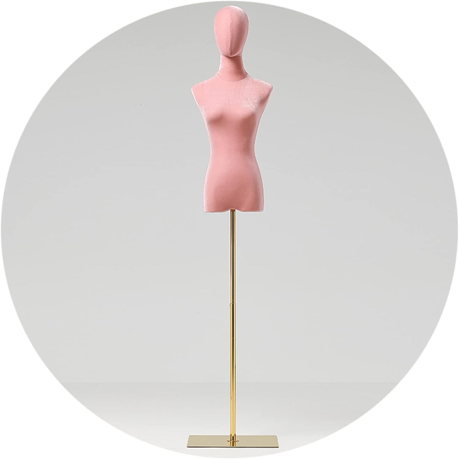 ITOSUI Pink Female Mannequin Torso for Clothing Display - Armless Dress Form with Head & Metal Stand, Size M - Ideal Retail Showcase for Fashion Boutiques & Tailors