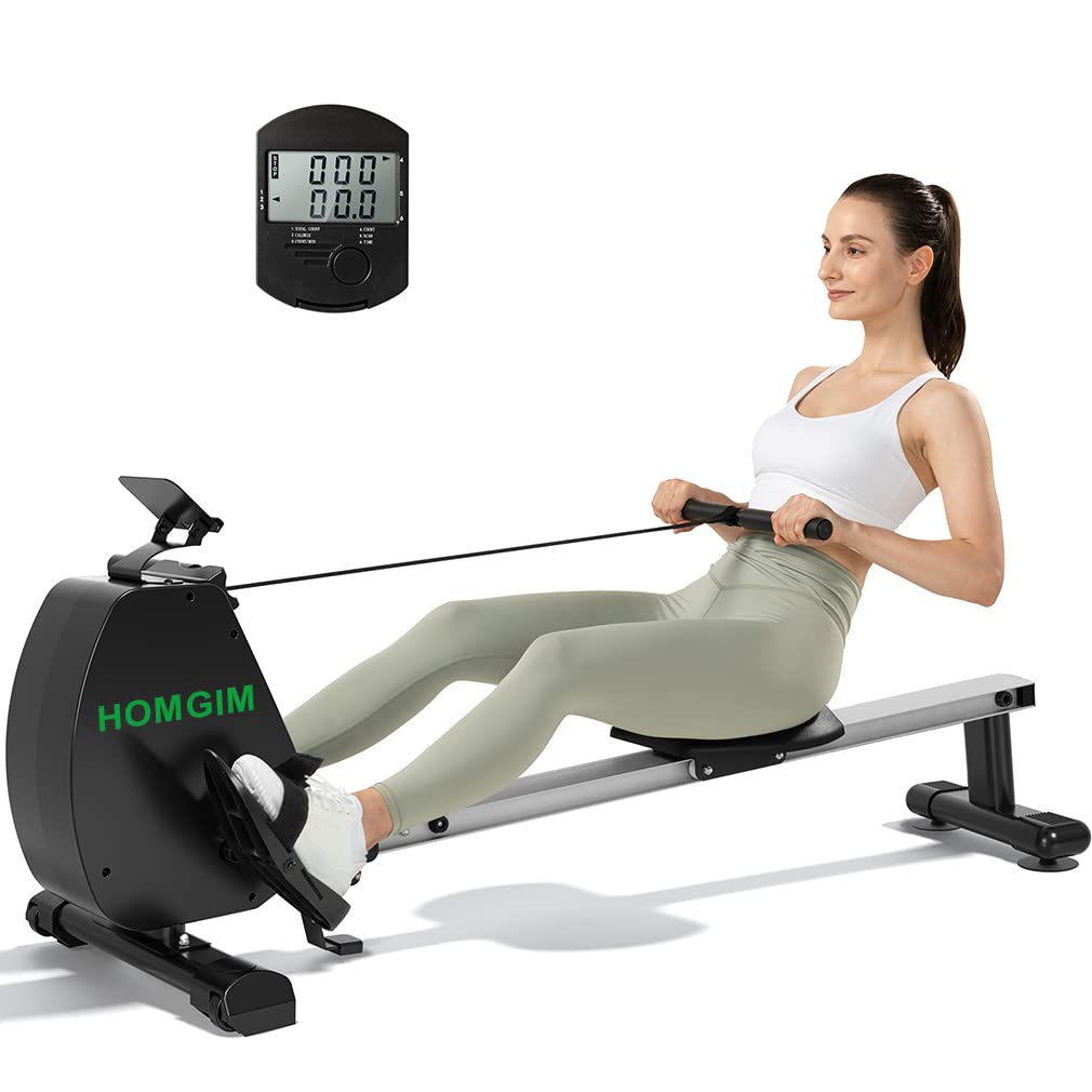 Photo 1 of Rowing Machine Compact Rower Adjustable Resistance Levels, 2023 Revolution New Row Machine with LCD Display, 300 LBS Weight Capacity Foldable Rower for Home Office Use - Smooth & Quiet BLACK