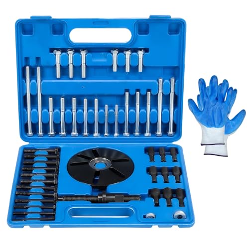 GEARCESS 59 Pcs Harmonic Balancer Puller Removal & Installation Tool Kit Flywheel Remover Crankshaft Pulley Removal Steering Wheel Pulling Set Compatible with Buick Regal Lacrosse GL8 Firstland