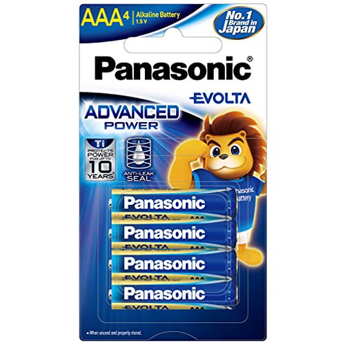 Image of Panasonic Evolta Premium AAA Alkaline Batteries - 4-Pack, Long-Lasting Power, Mercury-Free, Anti-Leak Seal - 10-Year Protection