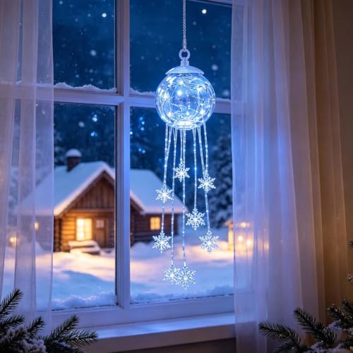 Hanging Snowflake Led Lights Christmas Decorations Fairy Lights for Bedroom - image 3