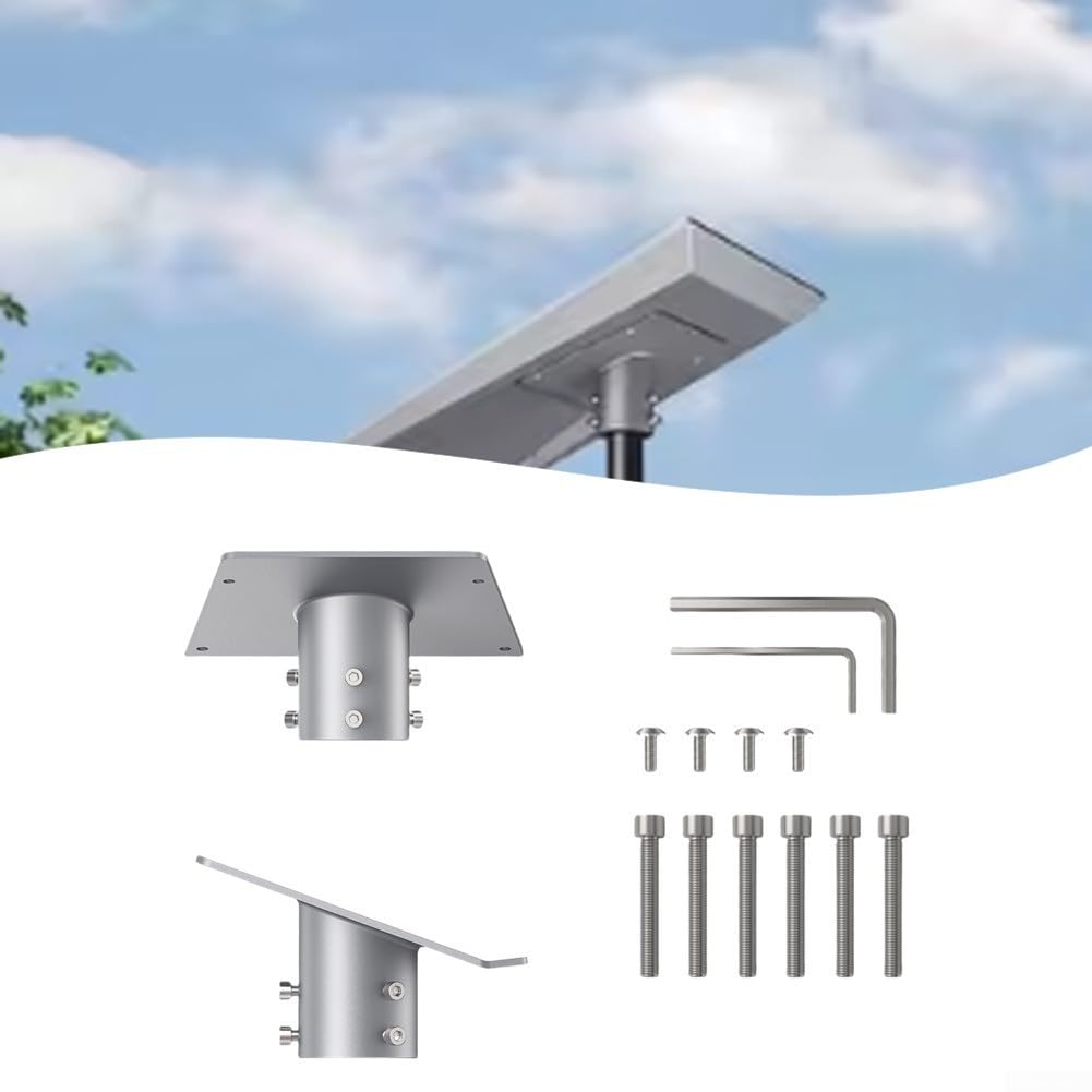 Starlink Kit de montage sur mât Gen 3 - Adaptateur de tuyau en aluminium robuste pour installation standard de bateau au sol - Argenté - 243 x 136 mm