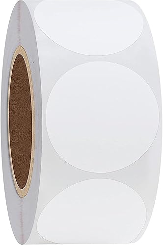 Calcomanías de papel kraft marrón natural de 1.5 pulgadas (500 por rollo), calcomanías redondas en blanco (adhesivo permanente) para propietarios de