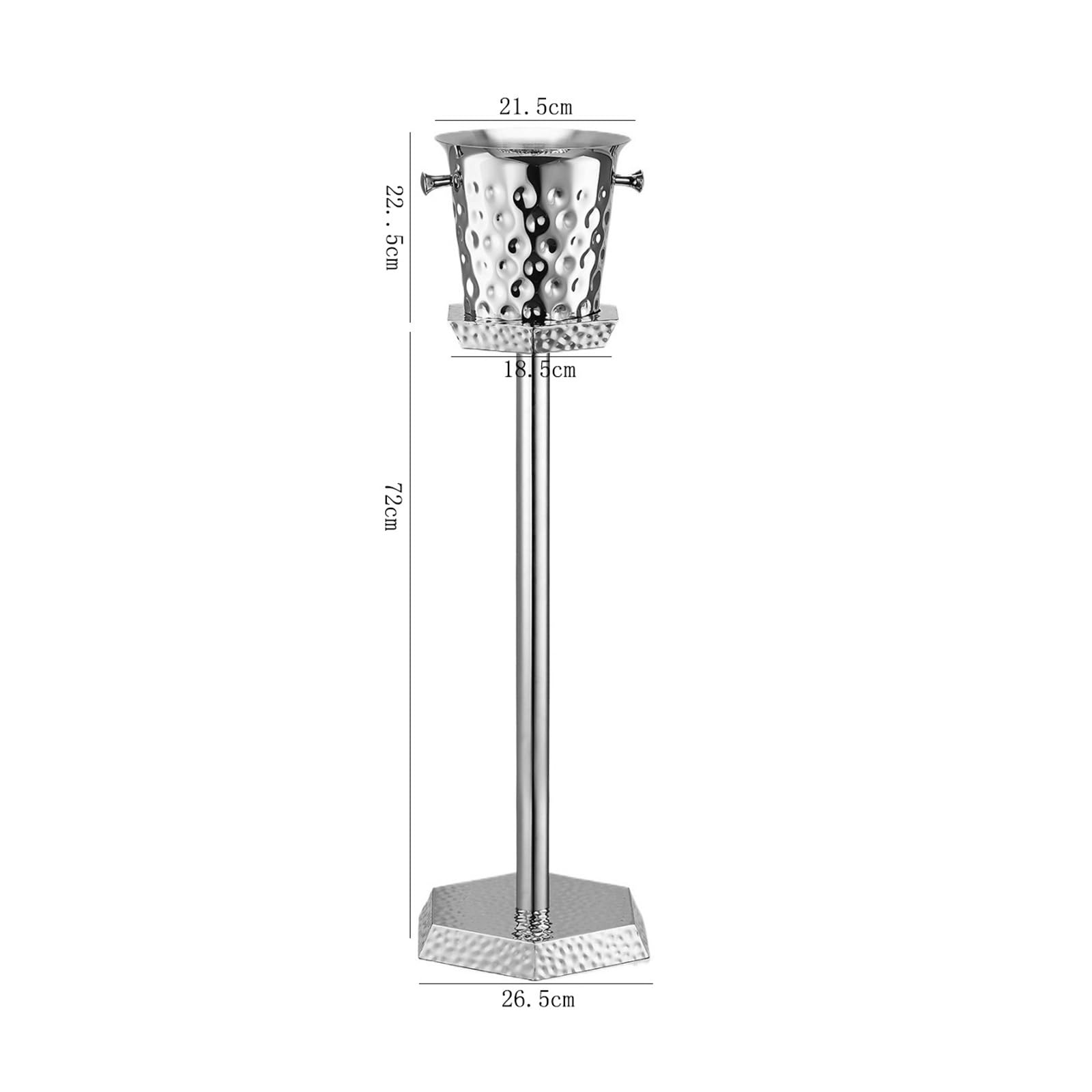 Portabilidad Cubo de hielo acero inoxidable con soporte Contenedor cubitos | For bares interiores o exteriores.(Grande)