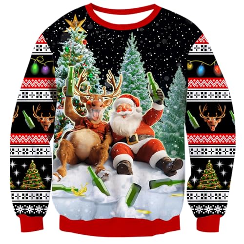 Fanient Weihnachtspullover für Herren Damen Ugly Weihnachts...