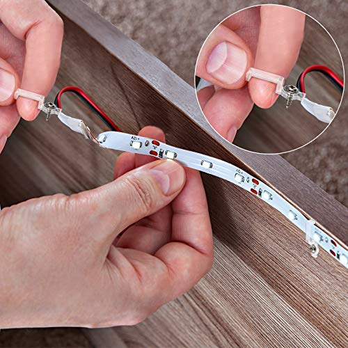Mudder 300 piezas clips para tiras LED transparentes miniatura 4