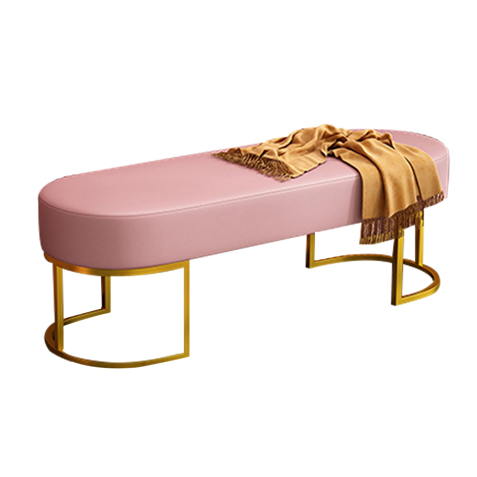 Banc d'entrée rembourré avec pieds en métal noir pour assise de couloir