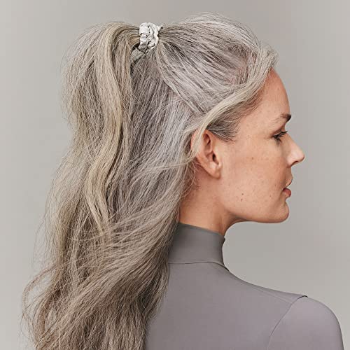 Image of Slip Silk Hair Ties - Skinny Silk Silver Scrunchies, No Damage, No Crease, Anti-Breakage |100% Mulberry Silk | All Hair Types | Made with Proprietary Slipsilk | Set of 4